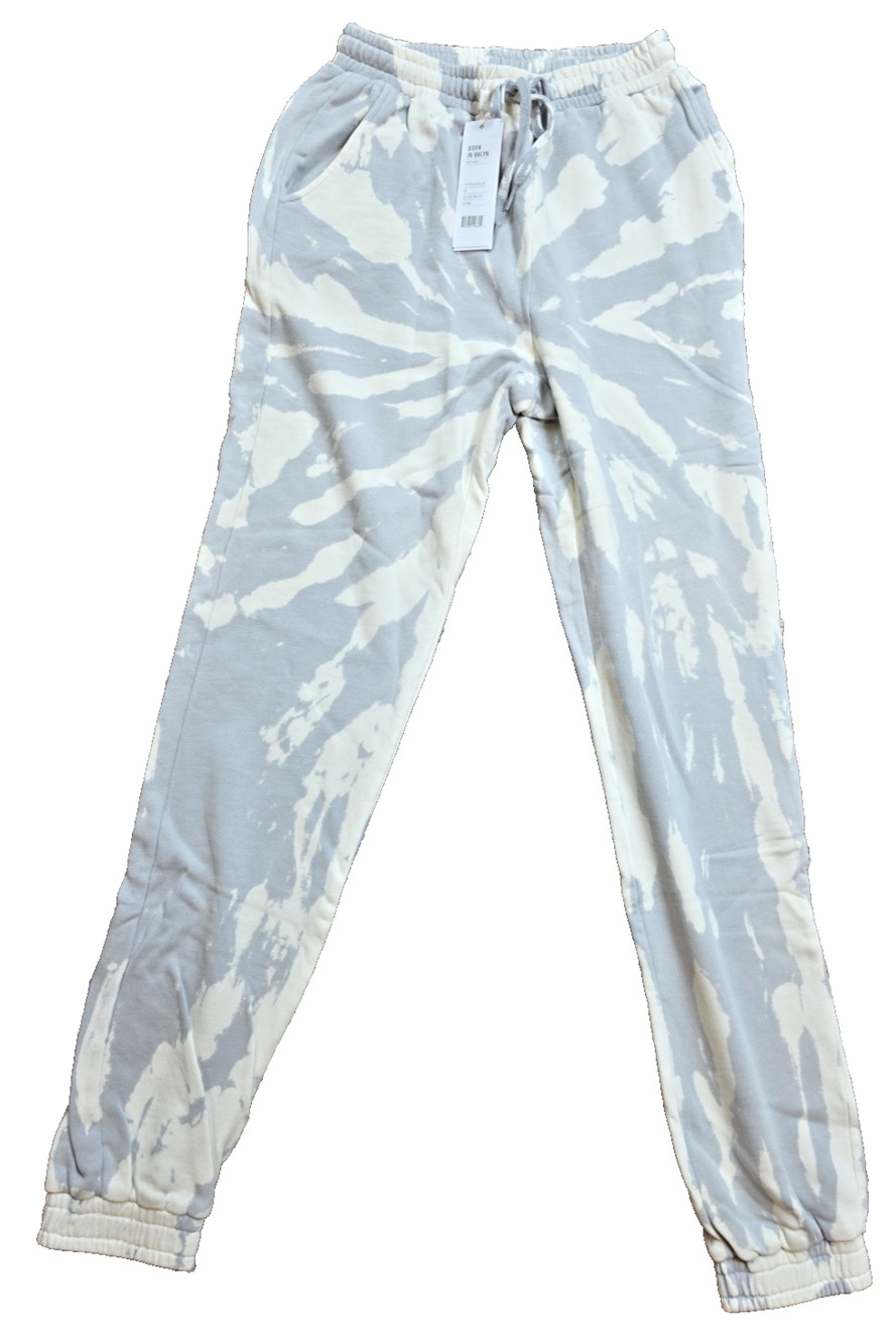 525 America Revolve Tie Dye Jogger Sweatpants Silver Multi Cotton Lounge XS NWT
